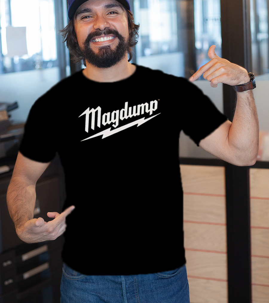 Magdump Shooting Firearms Tactical Gun Culture Lightning Bolt T-Shirt
