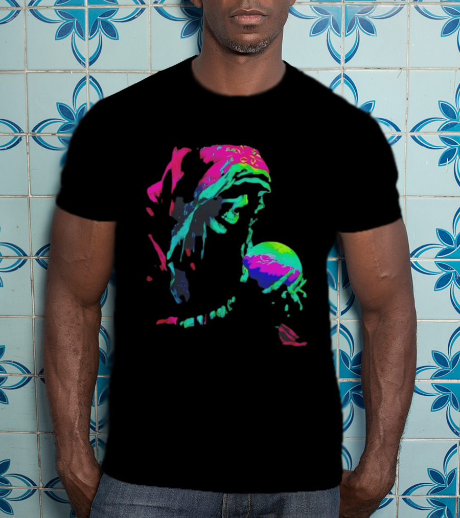 Skeleton The Prophet Psychedelic Vivid Colors Alışveriş Yap T-Shirt