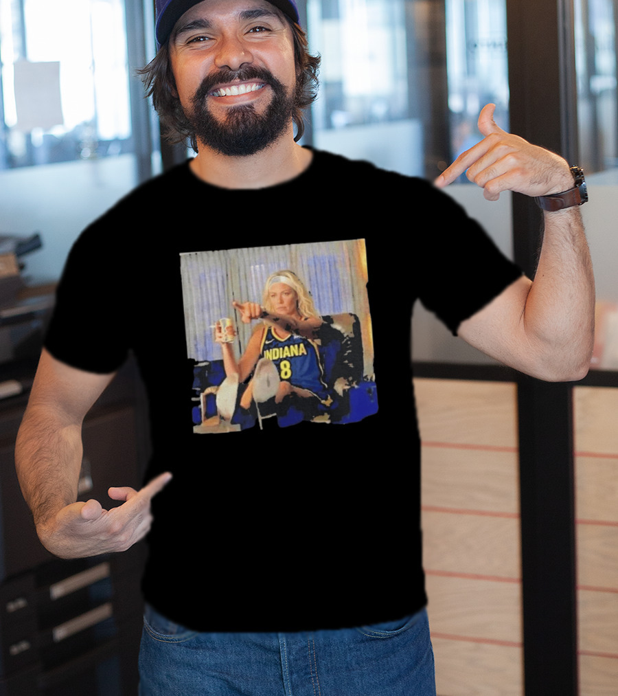 Sophie Cunningham Indiana Number 8 Rick Dalton Leonardo DiCaprio Pointing Scene T-Shirt