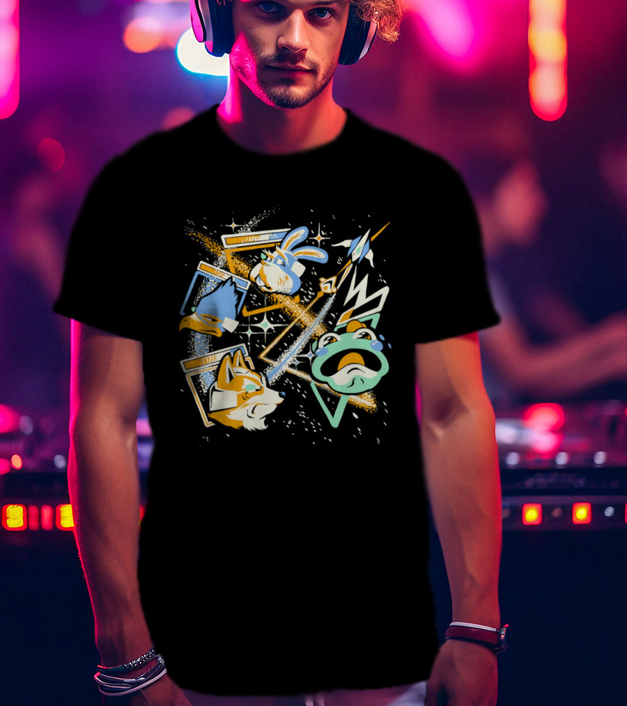 Star Fox Slippy Toad Peppy Hare Falco Lombardi Retro Game Characters T-Shirt