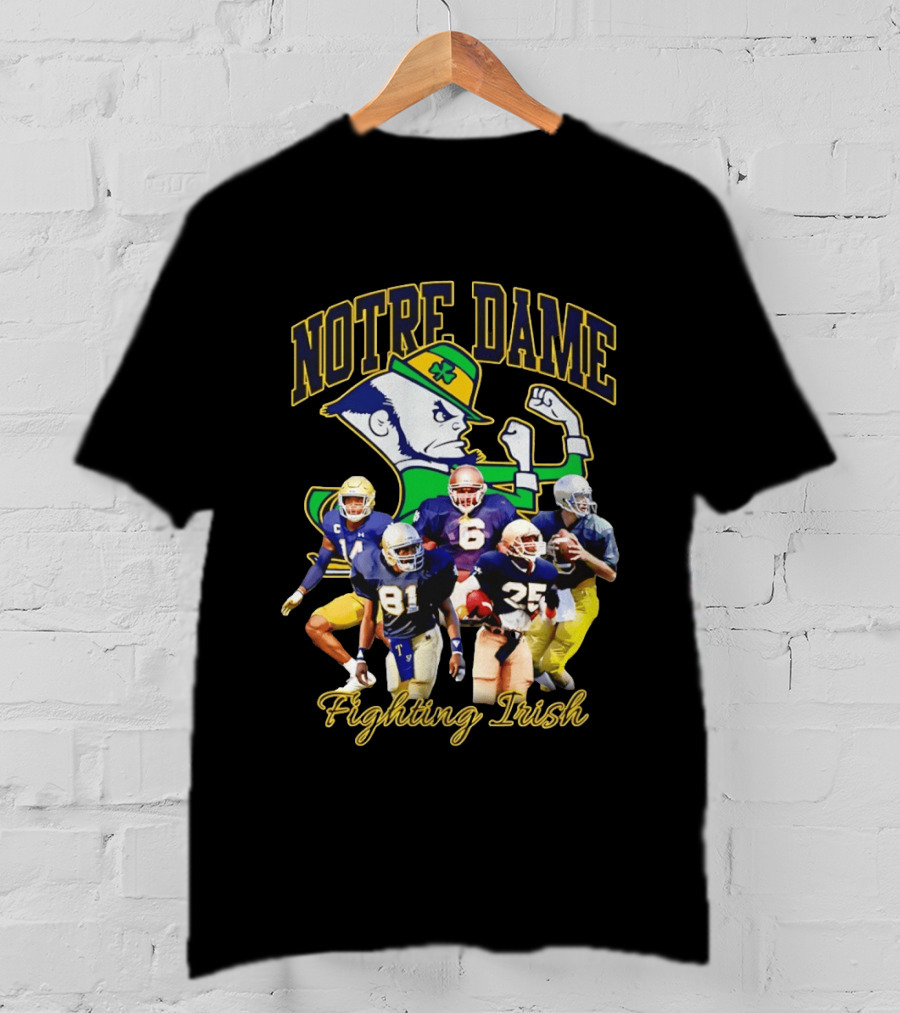 Notre Dame Fighting Irish Football Players Collage T-Shirt