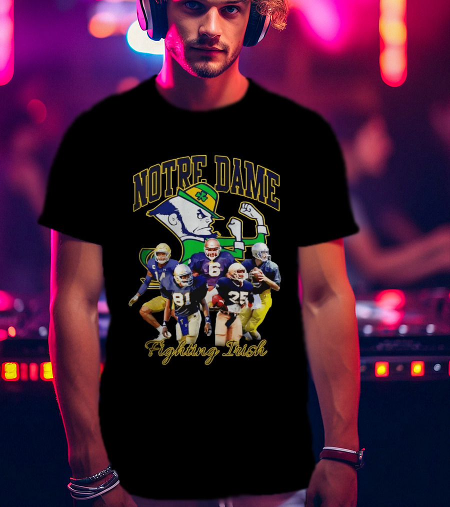 Notre Dame Fighting Irish Football Players Collage T-Shirt
