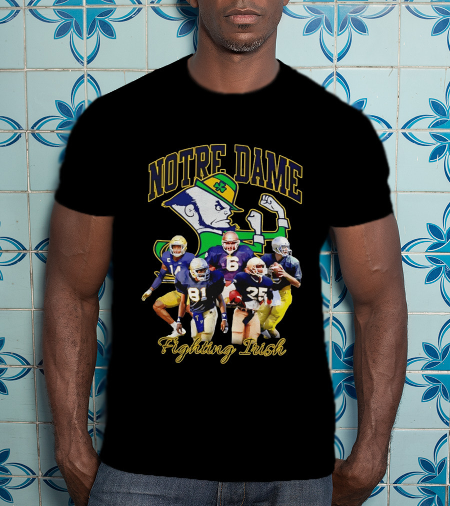 Notre Dame Fighting Irish Football Players Collage T-Shirt
