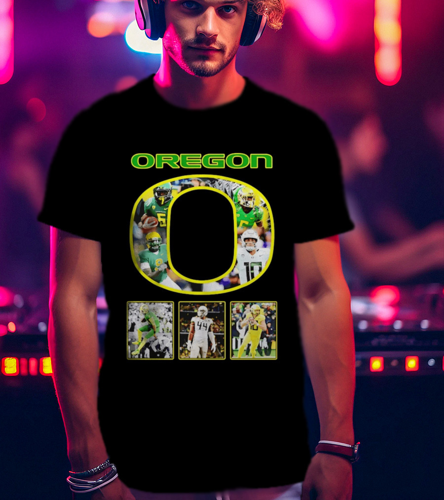 Oregon Ducks Football Players Collage NCAA Team Spirit T-Shirt