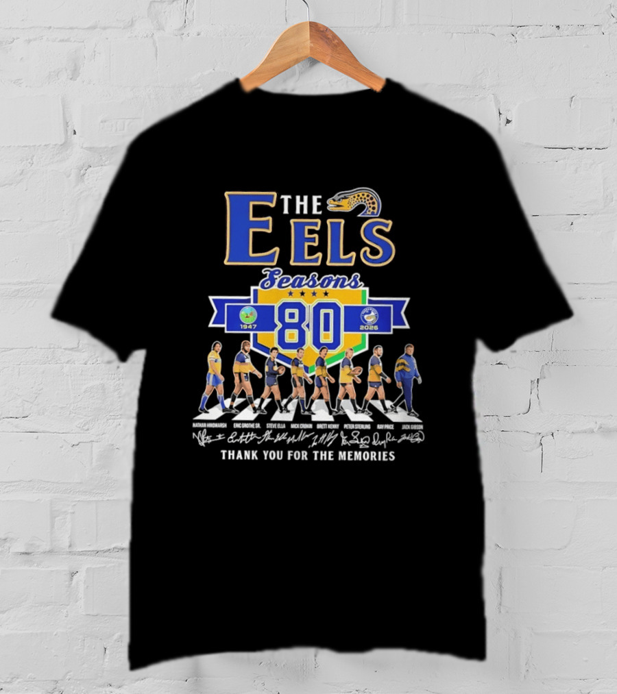 Parramatta Eels The Eels 80 Seasons 1947 2026 Abbey Road Thank You For The Memories T-Shirt