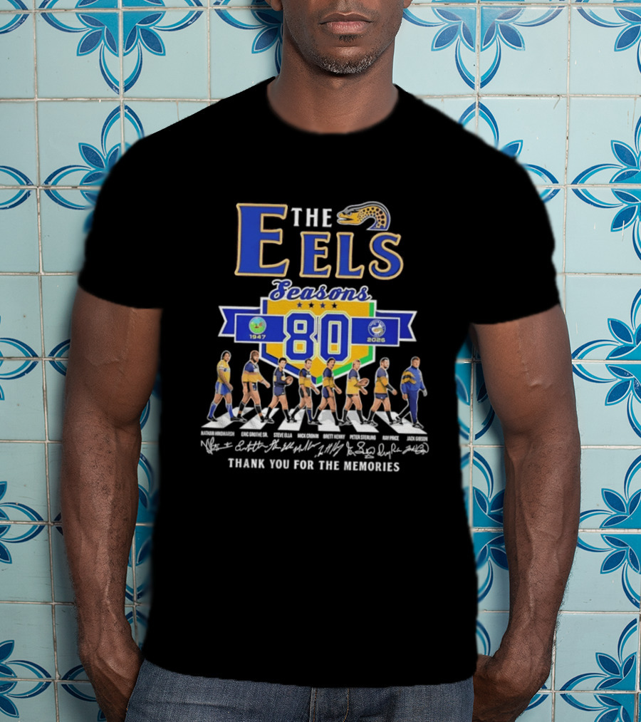 Parramatta Eels The Eels 80 Seasons 1947 2026 Abbey Road Thank You For The Memories T-Shirt