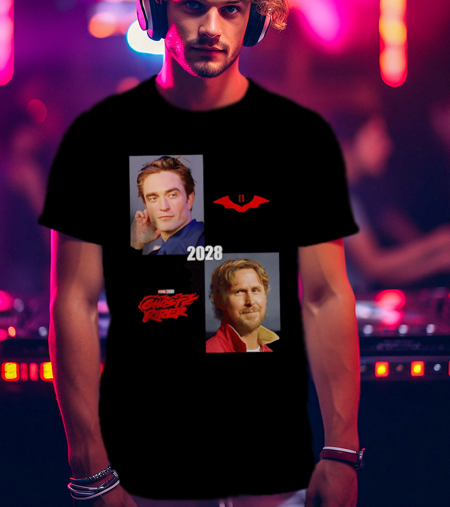 The Batman 2 2028 Marvel Studios Ghost Rider Robert Pattinson Ryan Gosling T-Shirt