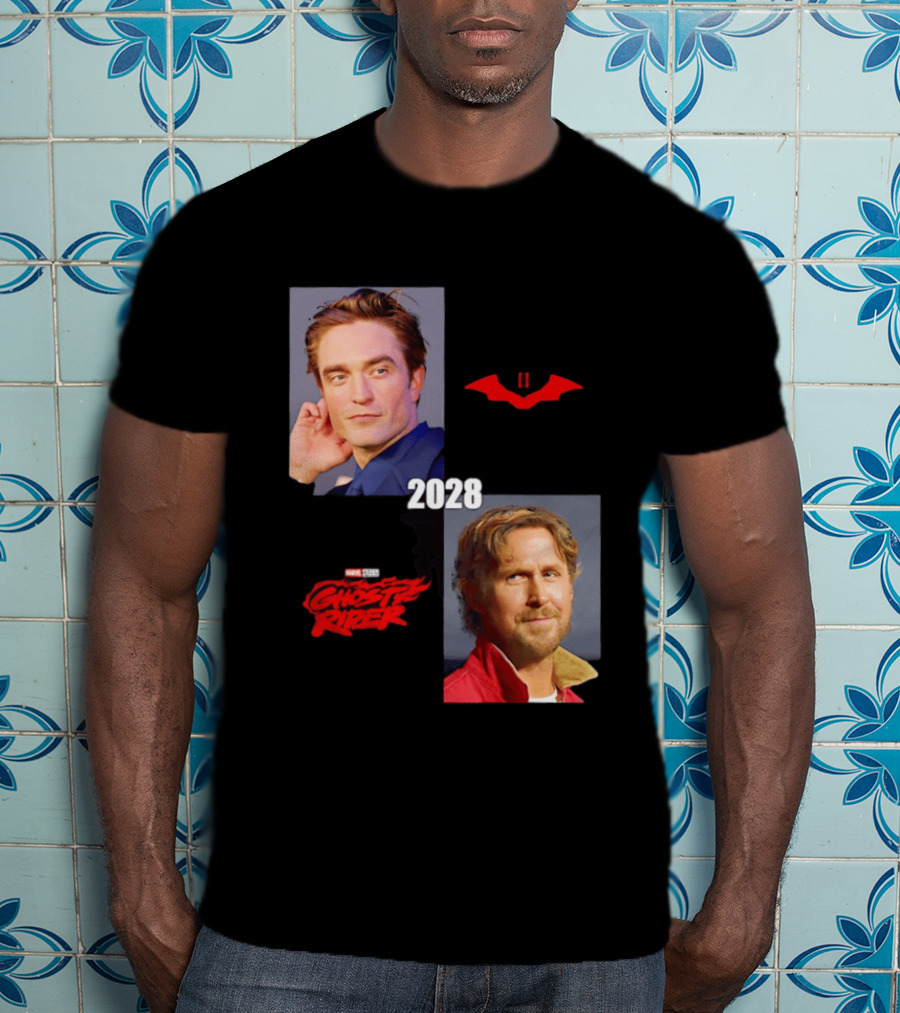 The Batman 2 2028 Marvel Studios Ghost Rider Robert Pattinson Ryan Gosling T-Shirt