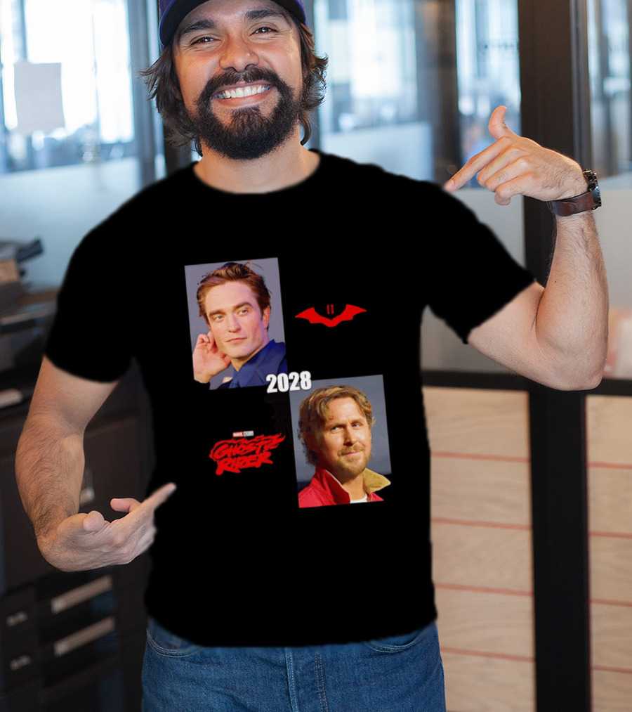 The Batman 2 2028 Marvel Studios Ghost Rider Robert Pattinson Ryan Gosling T-Shirt