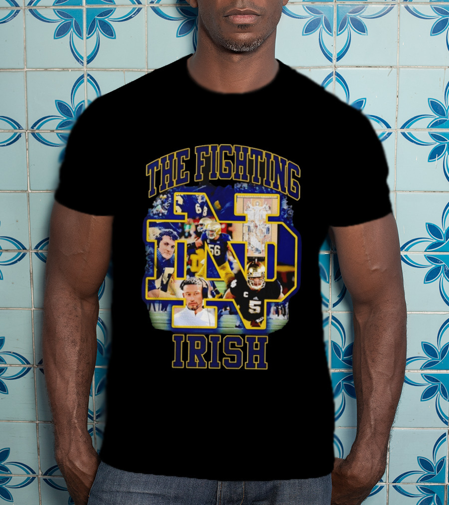 The Fighting Irish Notre Dame Collage With Marcus Freeman Players T-Shirt