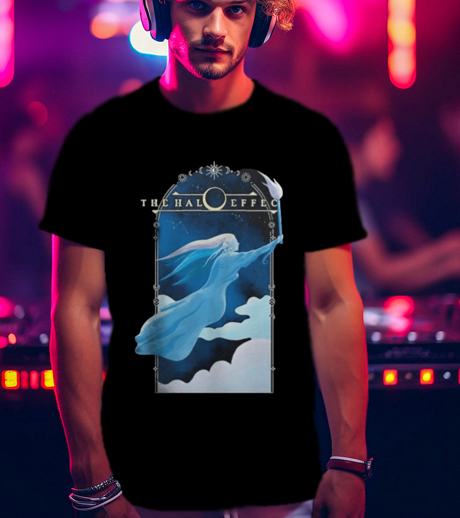 The Halo Effect Blue Lady Ethereal Night Sky Celestial T-Shirt