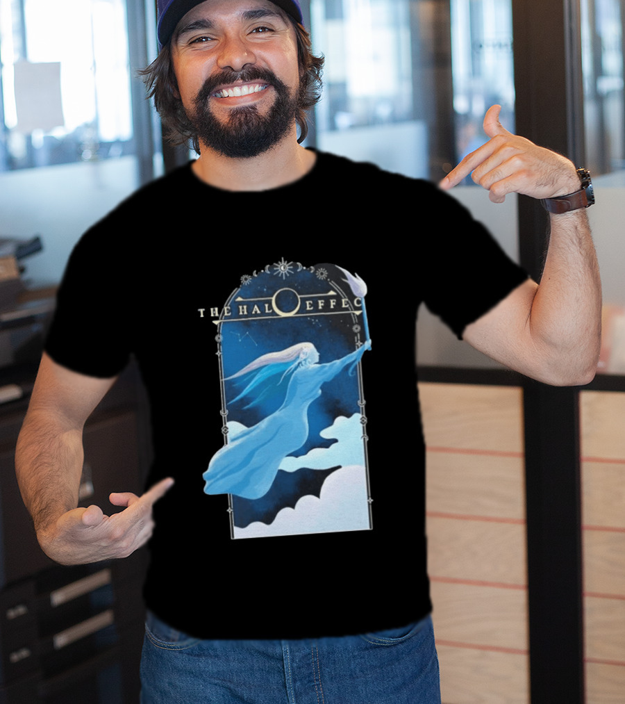 The Halo Effect Blue Lady Ethereal Night Sky Celestial T-Shirt