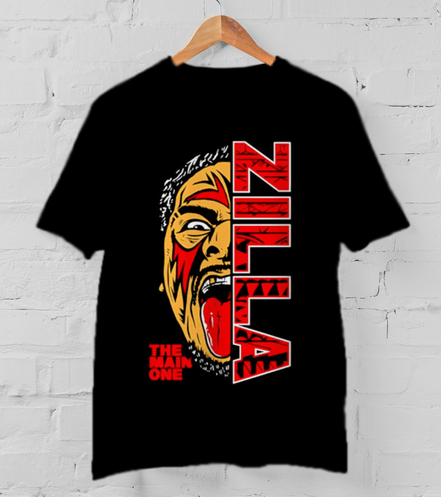 The Main One Zilla Tribal Wrestling Face T-Shirt