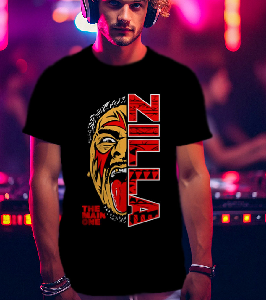 The Main One Zilla Tribal Wrestling Face T-Shirt