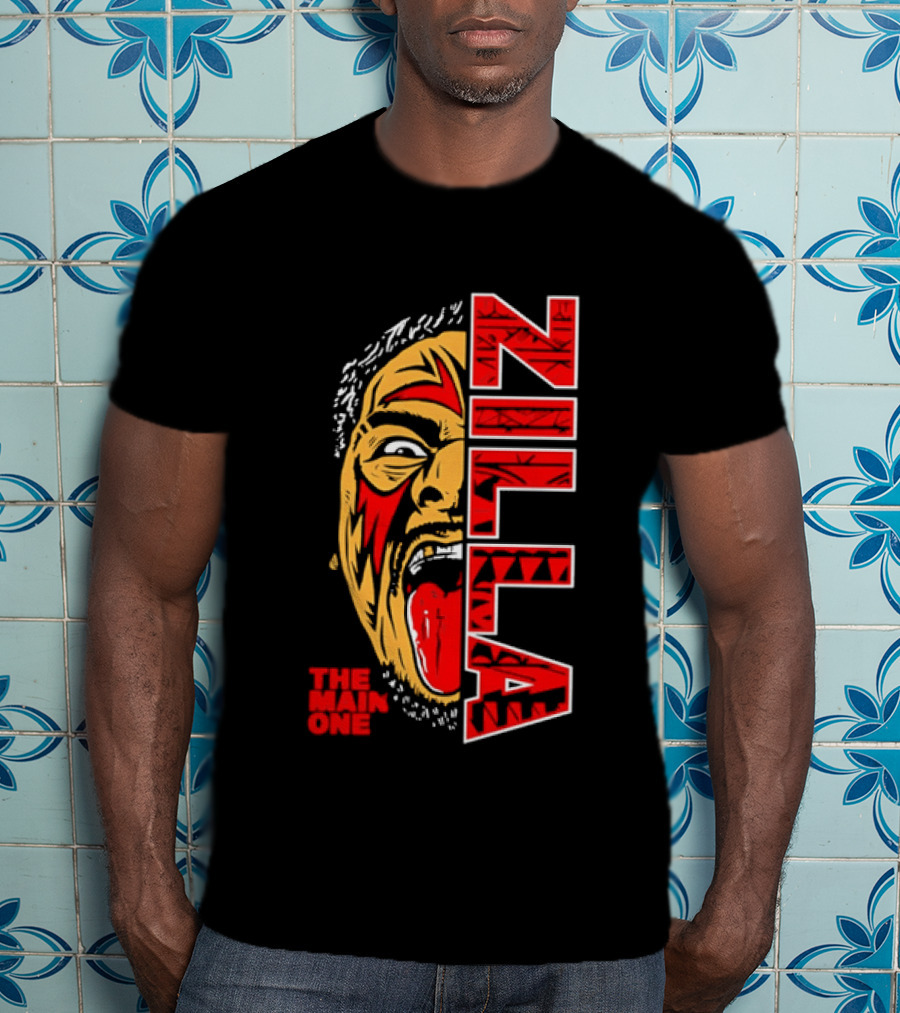 The Main One Zilla Tribal Wrestling Face T-Shirt