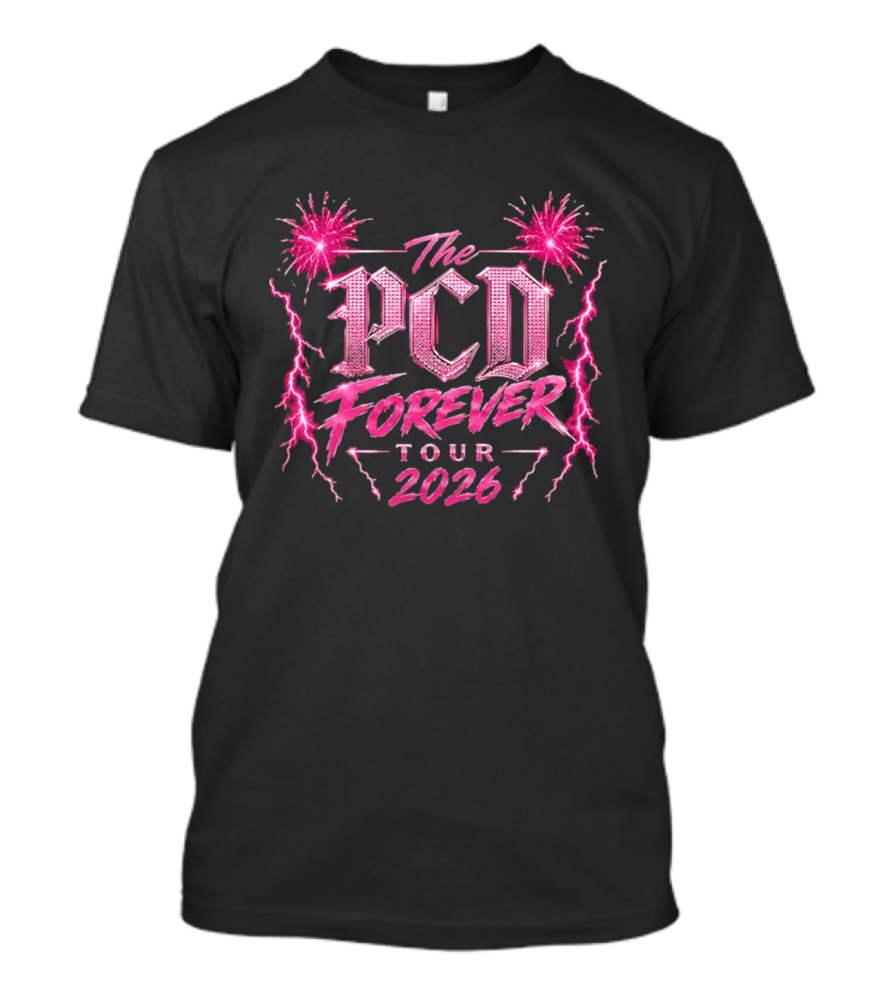 The PCD Forever Tour 2026 Pink Fireworks And Lightning T-Shirt