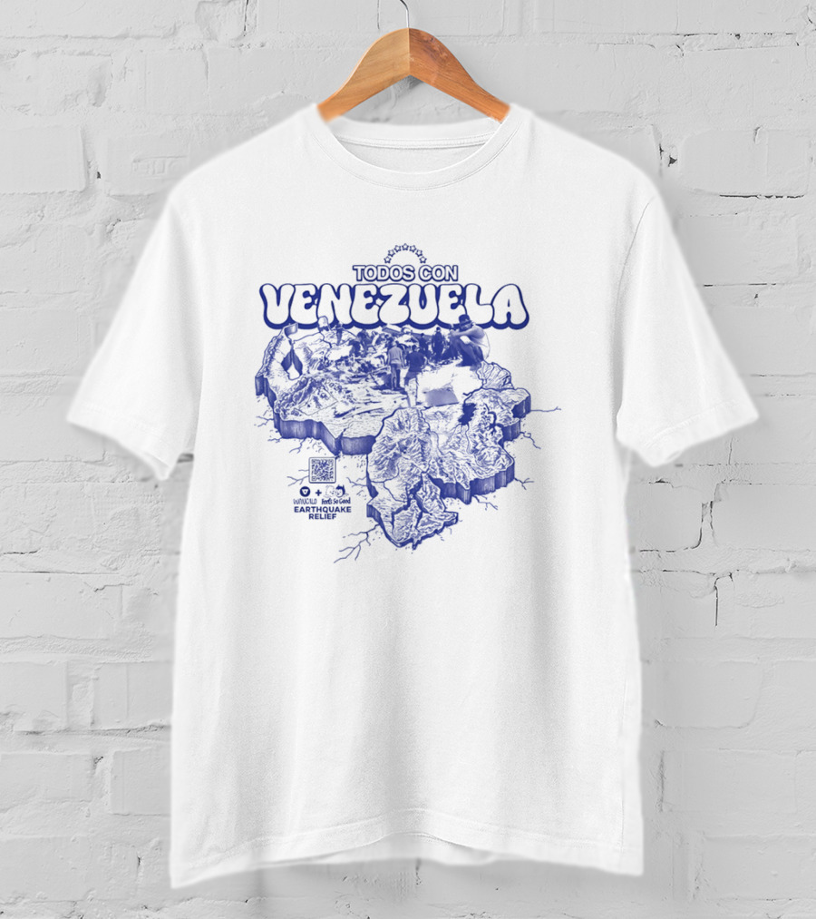 Todos Con Venezuela Wnucalo Feels So Good Earthquake Relief 3D Deep Relief Image T-Shirt