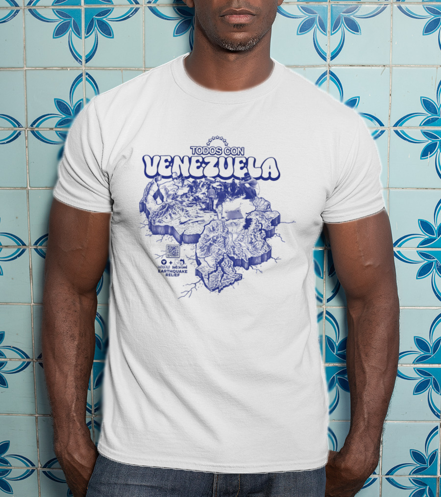 Todos Con Venezuela Wnucalo Feels So Good Earthquake Relief 3D Deep Relief Image T-Shirt