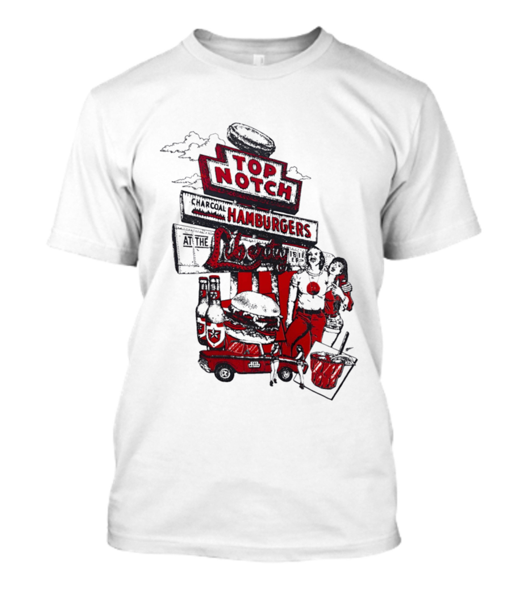 Top Notch Hamburgers Liberty Car Drink Charcoal Vibes T-Shirt