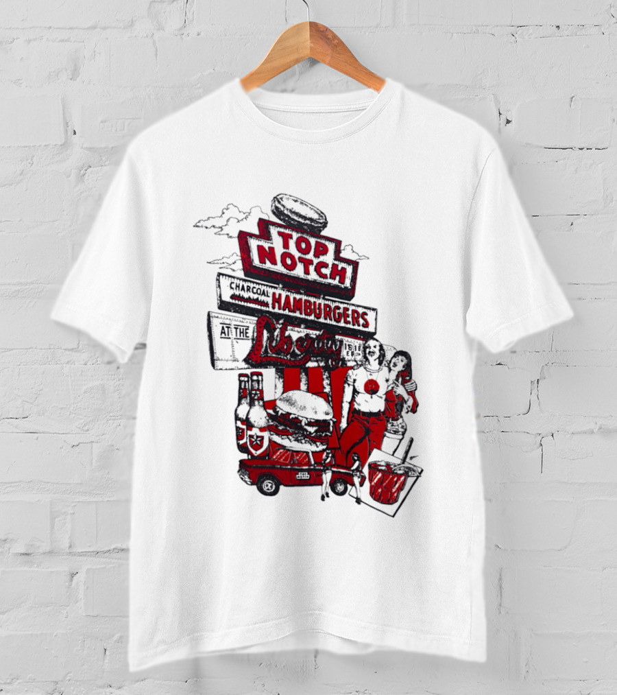 Top Notch Hamburgers Liberty Car Drink Charcoal Vibes T-Shirt
