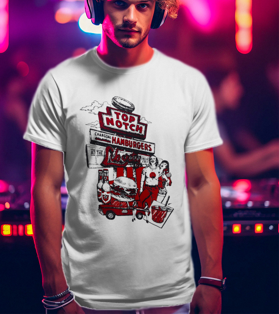 Top Notch Hamburgers Liberty Car Drink Charcoal Vibes T-Shirt