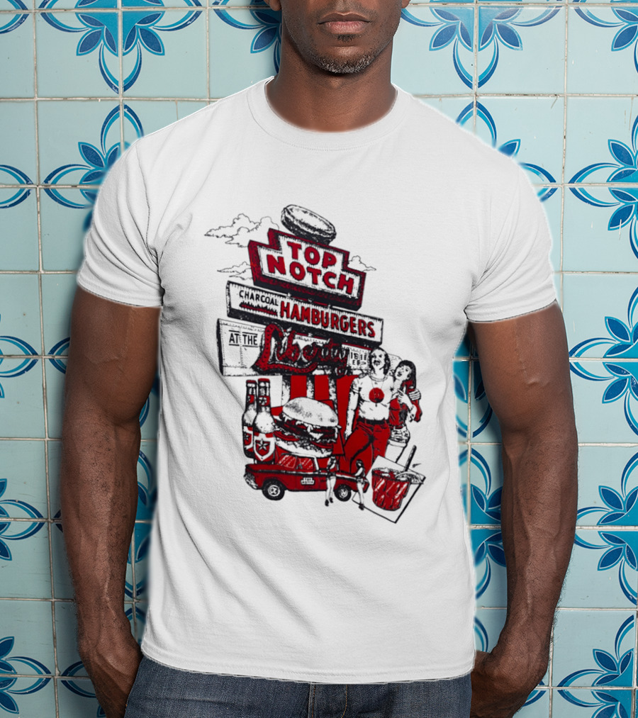 Top Notch Hamburgers Liberty Car Drink Charcoal Vibes T-Shirt