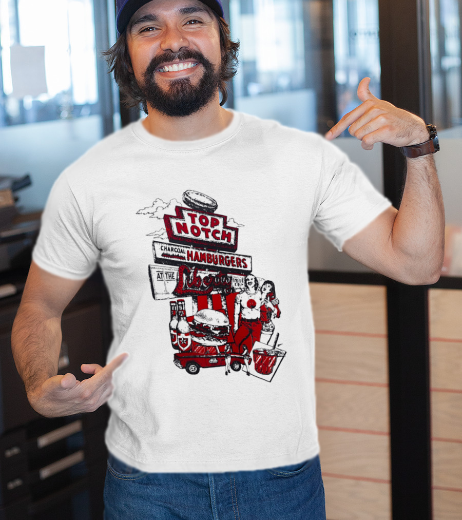 Top Notch Hamburgers Liberty Car Drink Charcoal Vibes T-Shirt