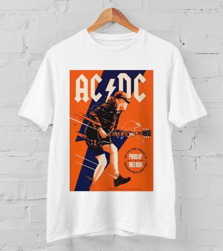 ACDC PWR UP Mile High Denver July 28 2026 Empower Field Event T-Shirt