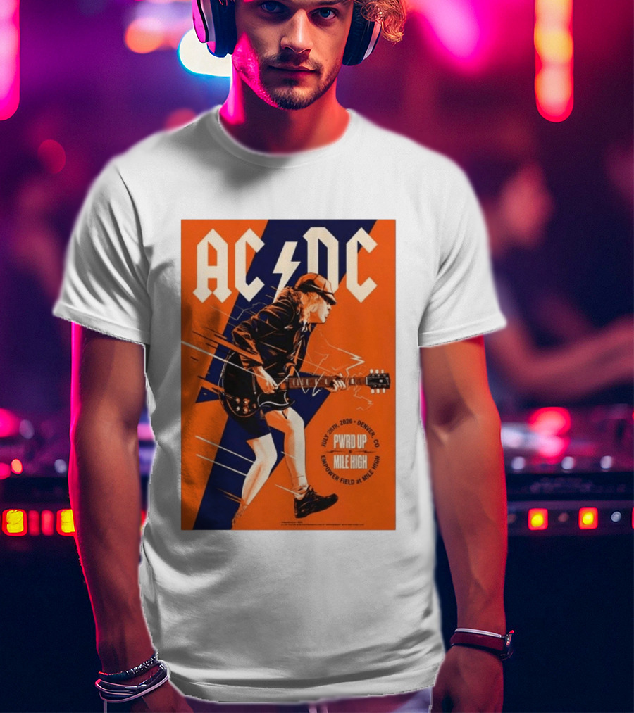 ACDC PWR UP Mile High Denver July 28 2026 Empower Field Event T-Shirt