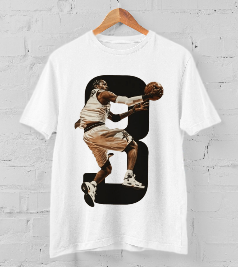 Allen Iverson Number 3 Basketball Legend Iconic Dunk T-Shirt