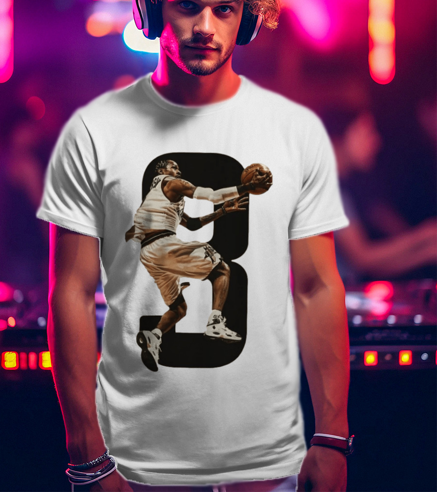 Allen Iverson Number 3 Basketball Legend Iconic Dunk T-Shirt