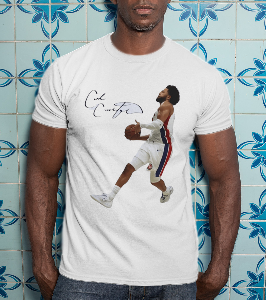 Cade Cunningham Autographed Windmill Dunk Detroit Basketball T-Shirt