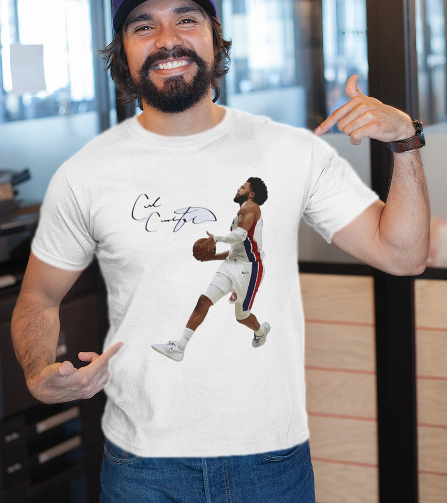 Cade Cunningham Autographed Windmill Dunk Detroit Basketball T-Shirt