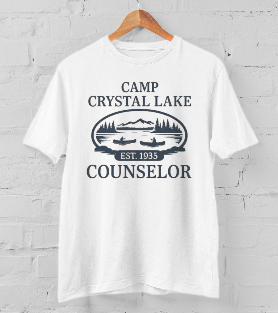 Camp Crystal Lake Counselor Est. 1935 Vintage Camp Scene T-Shirt