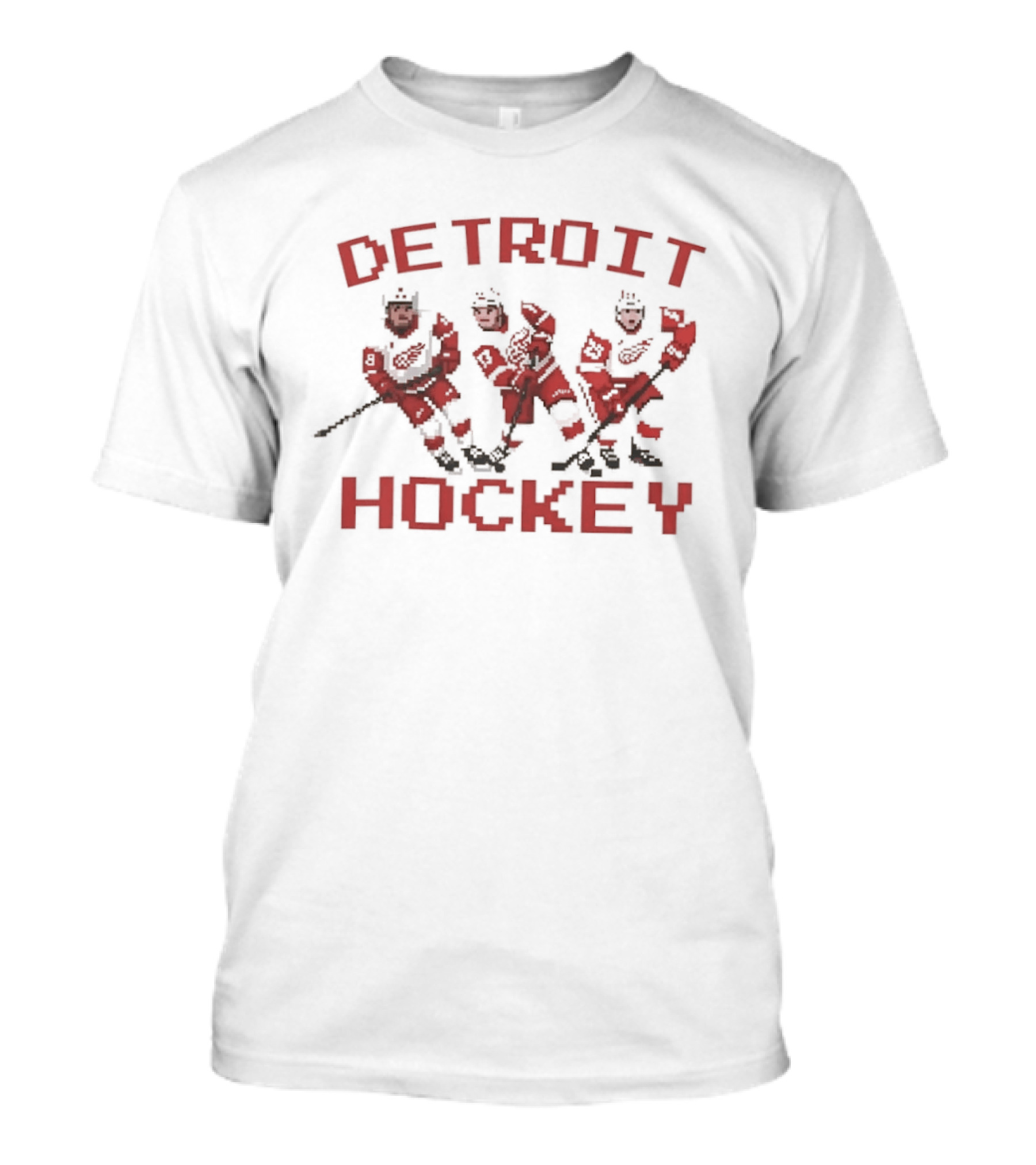 Detroit Red Wings Hockey Pixel T-Shirt