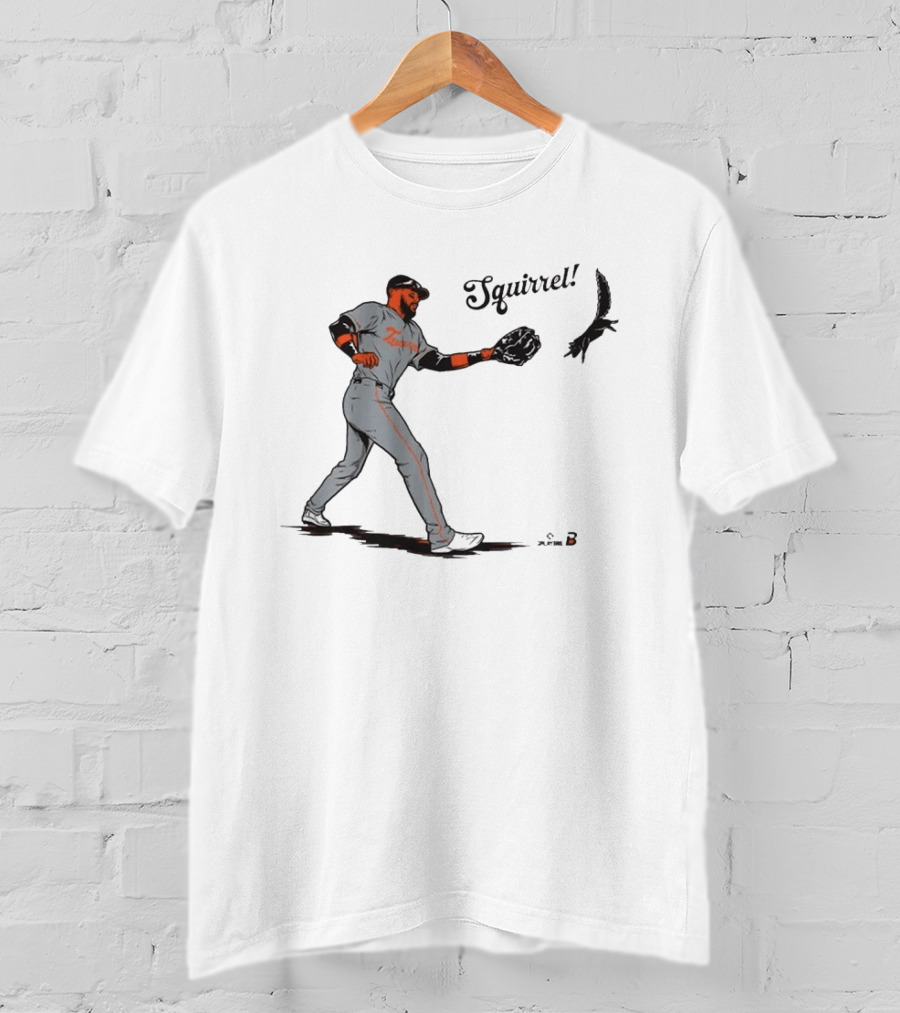 Leody Taveras Squirrel Baseball Playful Catch Moment T-Shirt