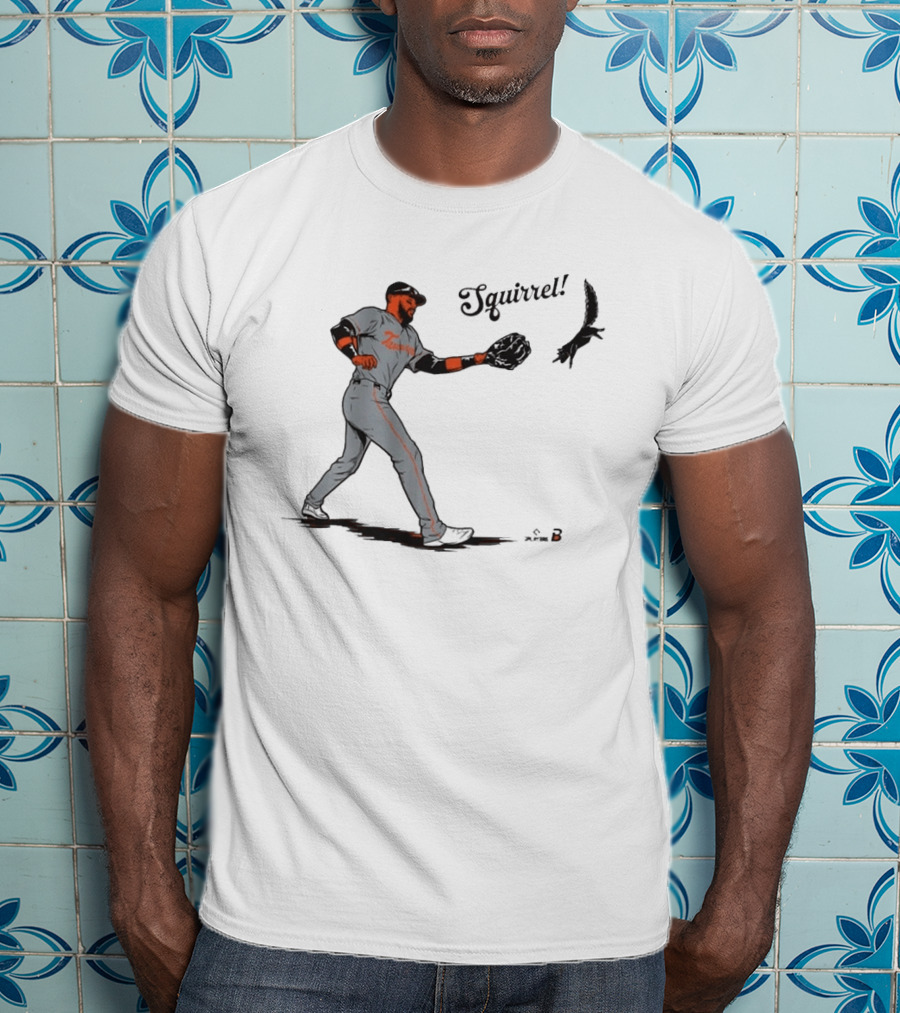 Leody Taveras Squirrel Baseball Playful Catch Moment T-Shirt