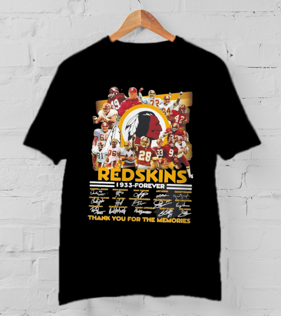 Redskins 1933 Forever Collage Thank You For The Memories T-Shirt
