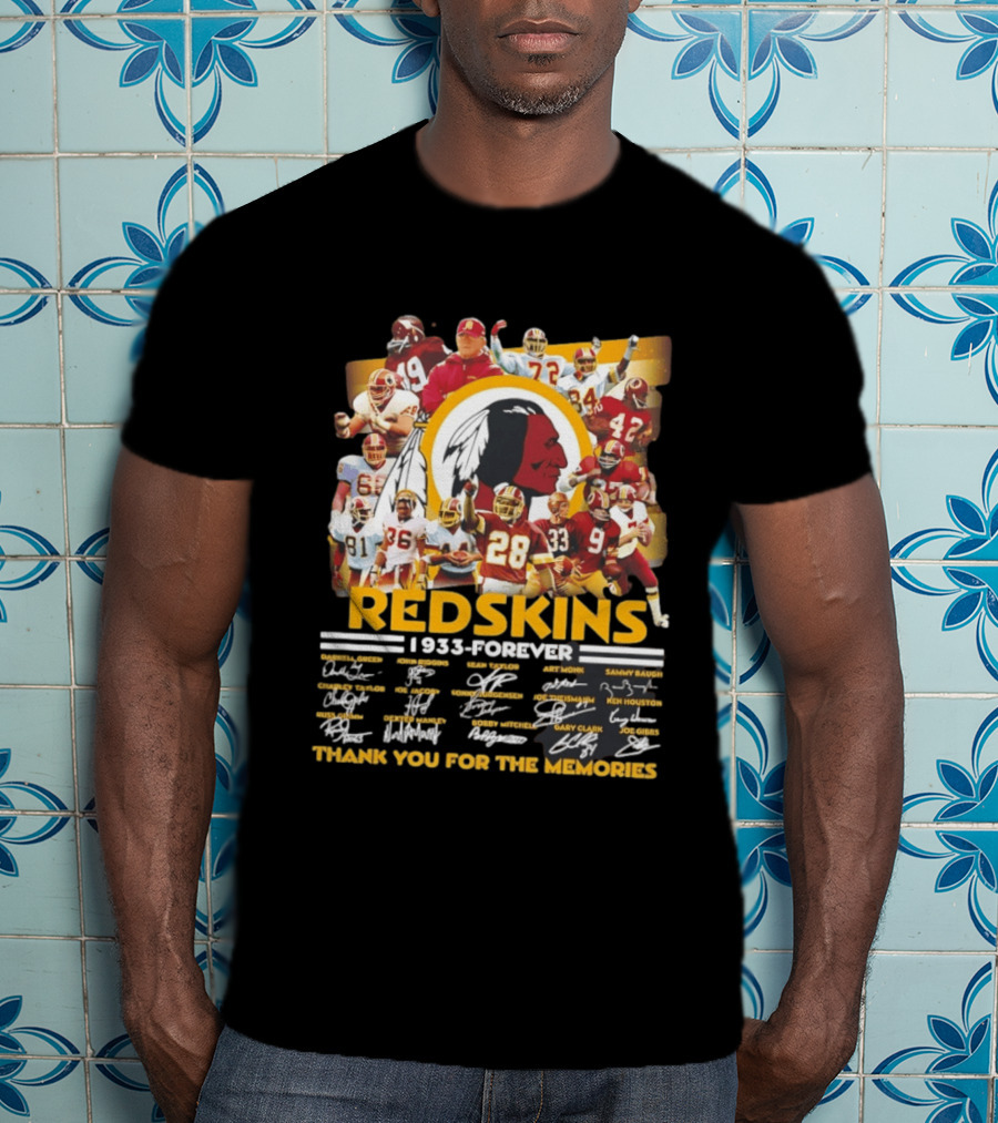 Redskins 1933 Forever Collage Thank You For The Memories T-Shirt