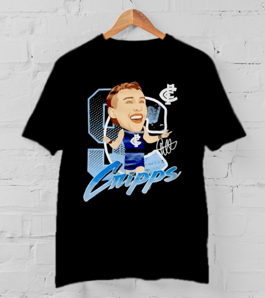 Carlton FC Patrick Cripps Caricature With Signature T-Shirt