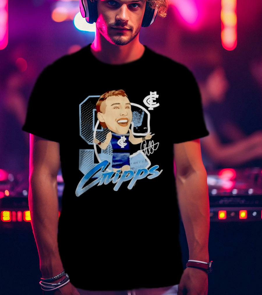 Carlton FC Patrick Cripps Caricature With Signature T-Shirt