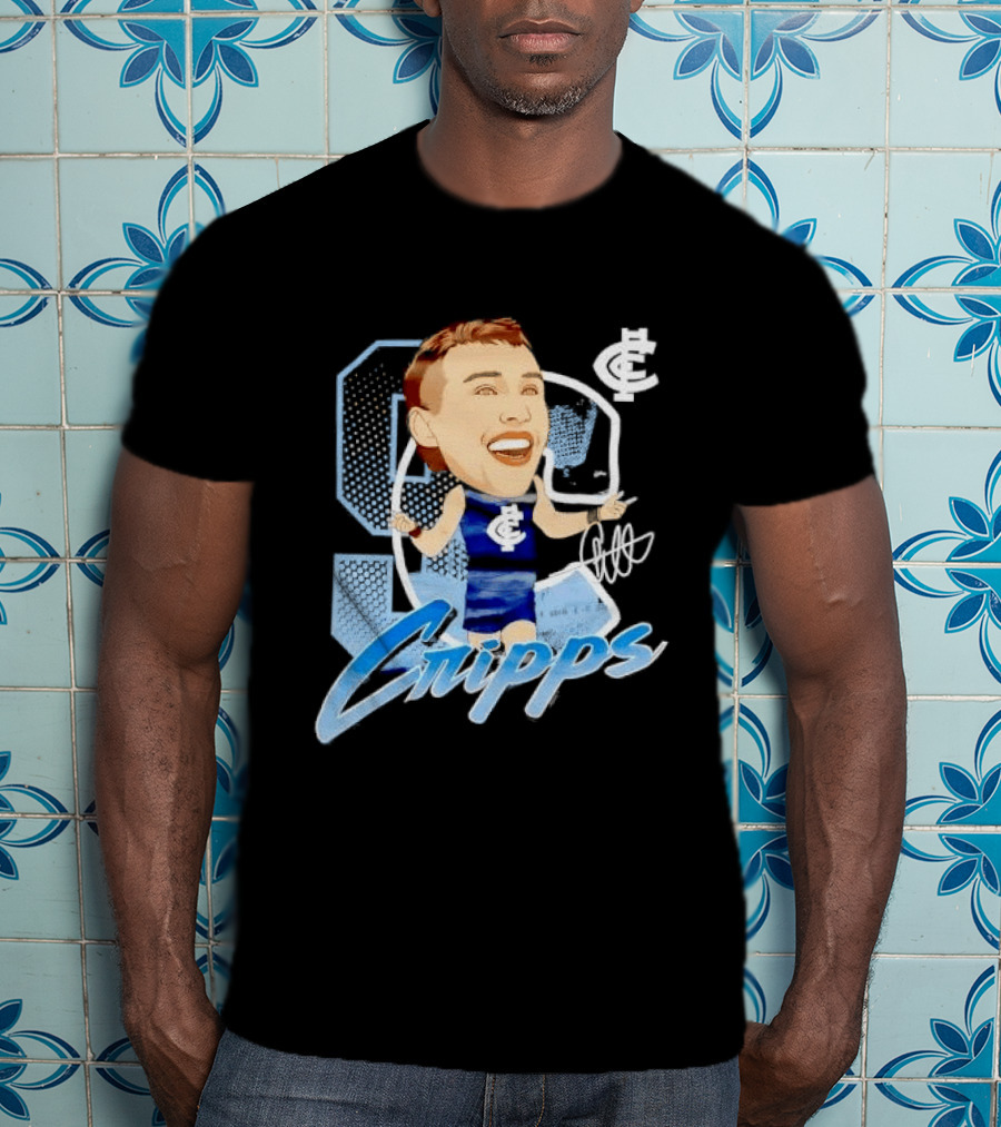 Carlton FC Patrick Cripps Caricature With Signature T-Shirt