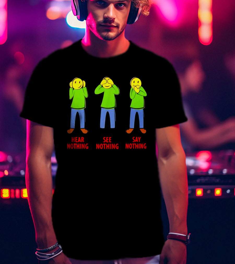 Hear Nothing See Nothing Say Nothing Emoji Characters T-Shirt