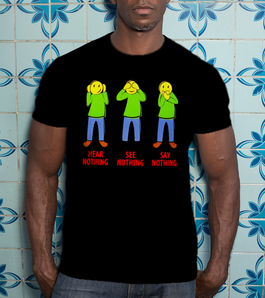 Hear Nothing See Nothing Say Nothing Emoji Characters T-Shirt