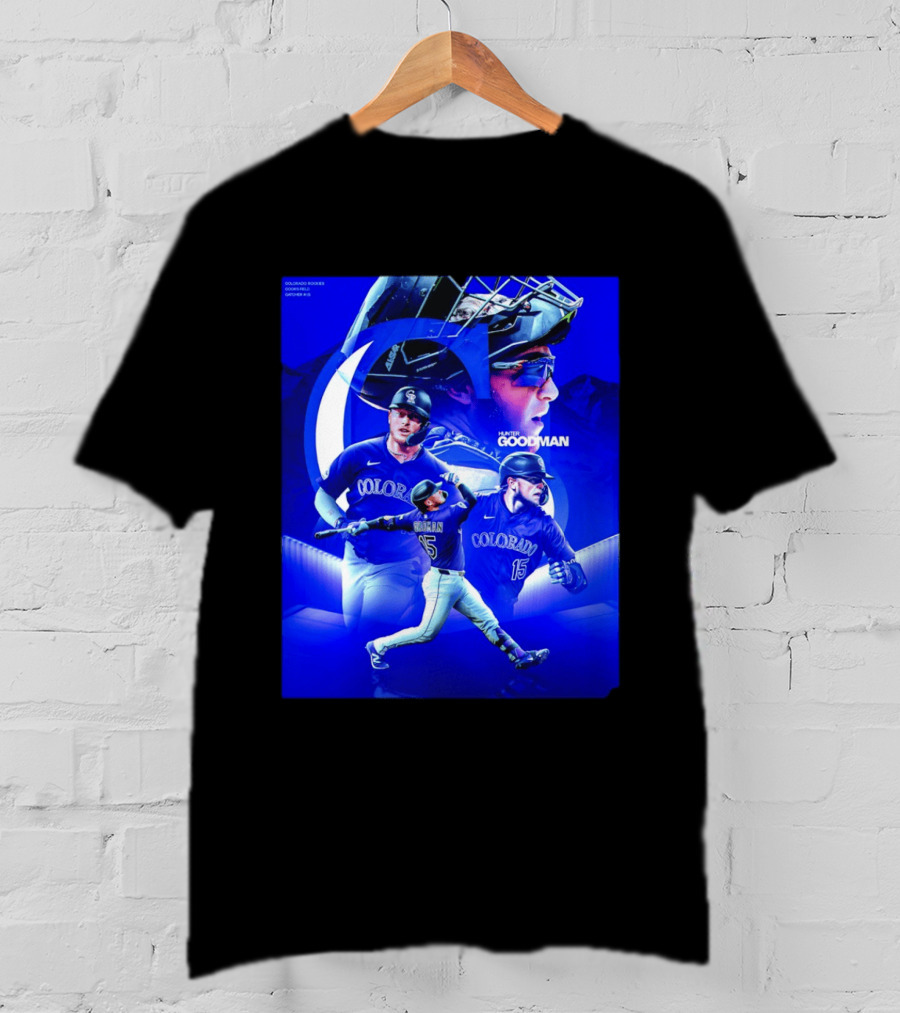 Colorado Rockies Hunter Goodman Catcher Number 15 T-Shirt