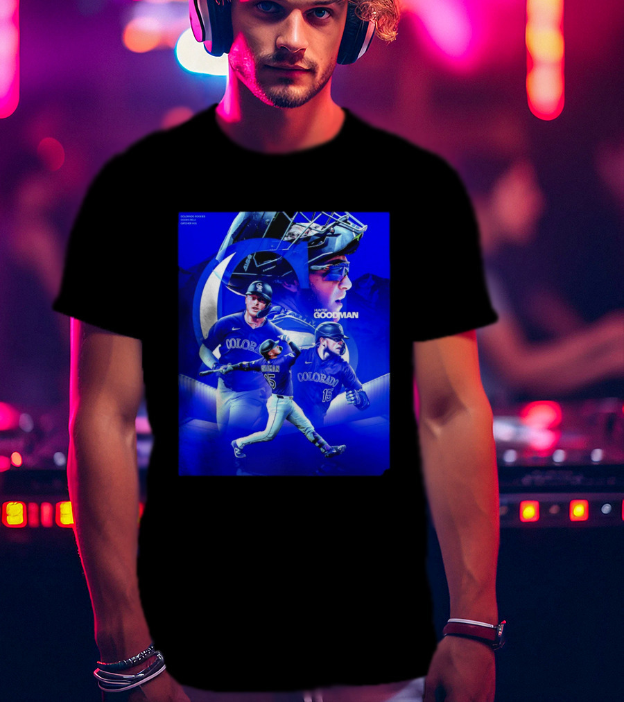 Colorado Rockies Hunter Goodman Catcher Number 15 T-Shirt