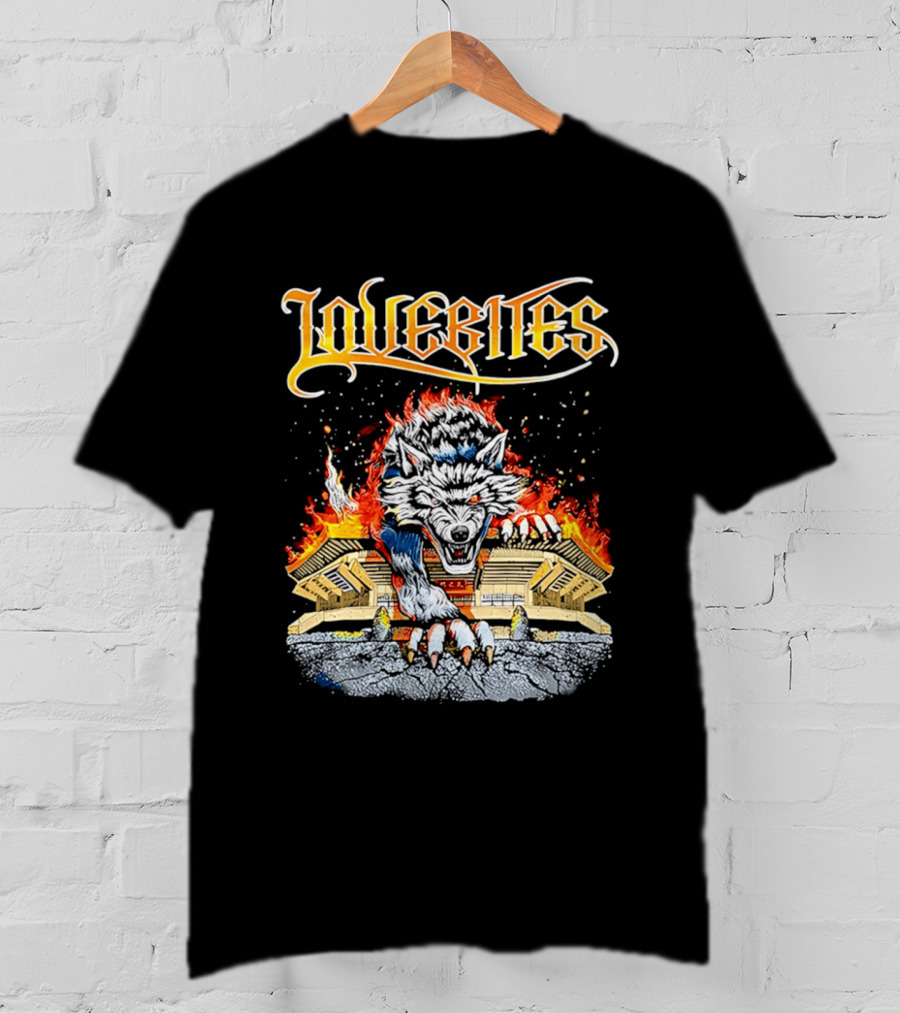 Lovebites Wolf Flames Building T-Shirt