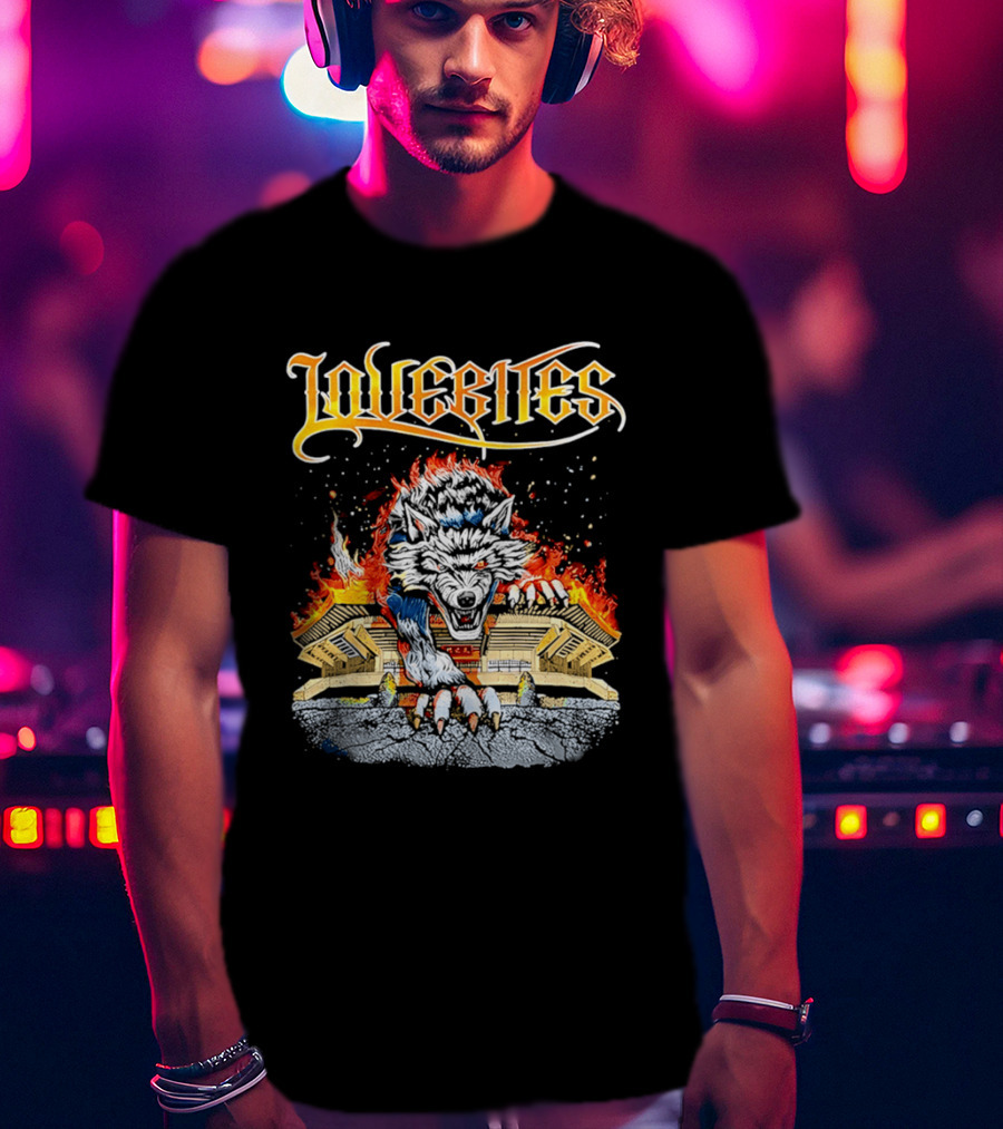 Lovebites Wolf Flames Building T-Shirt