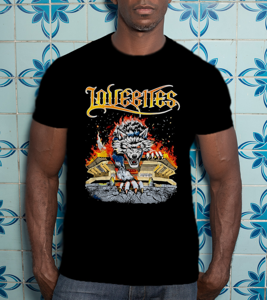 Lovebites Wolf Flames Building T-Shirt