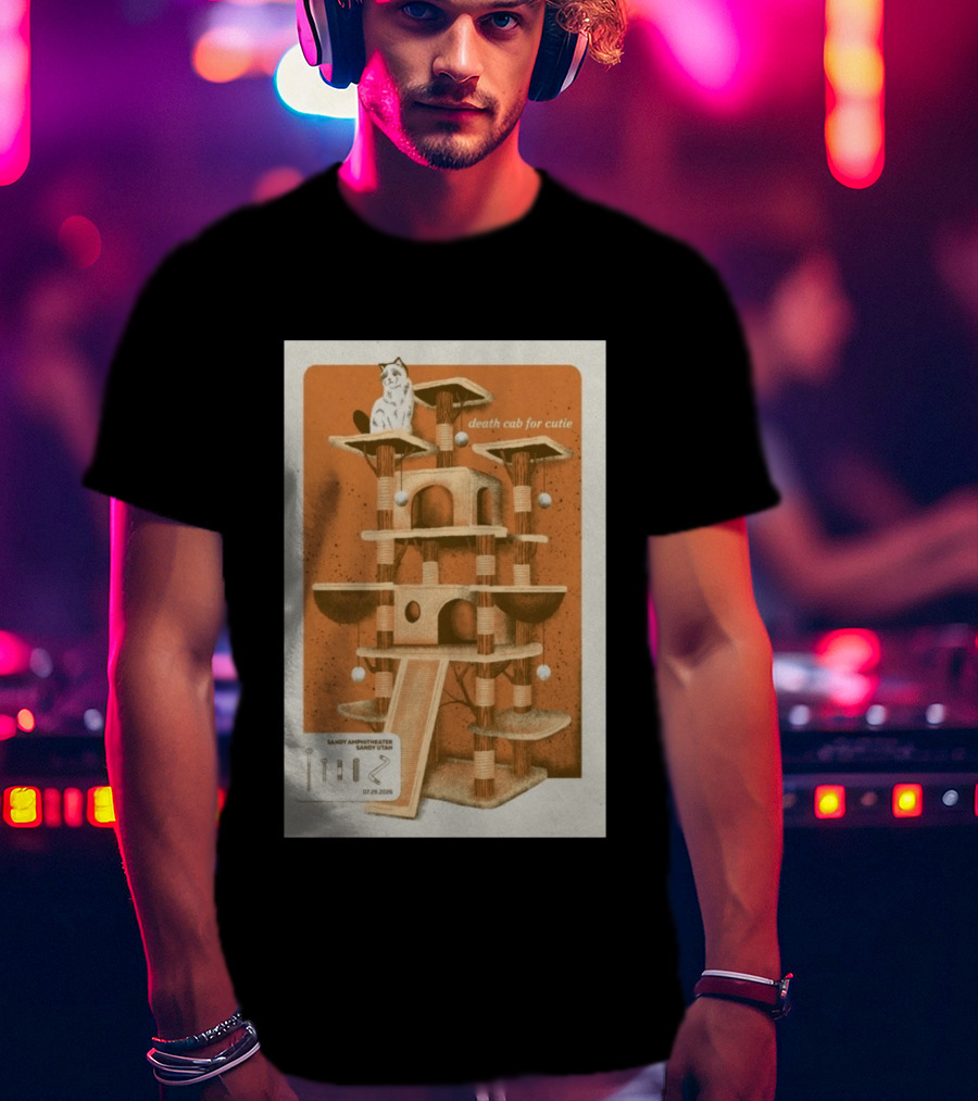 Death Cab For Cutie Sandy Amphitheater Sandy Utah July 29 2026 Cat Tree T-Shirt